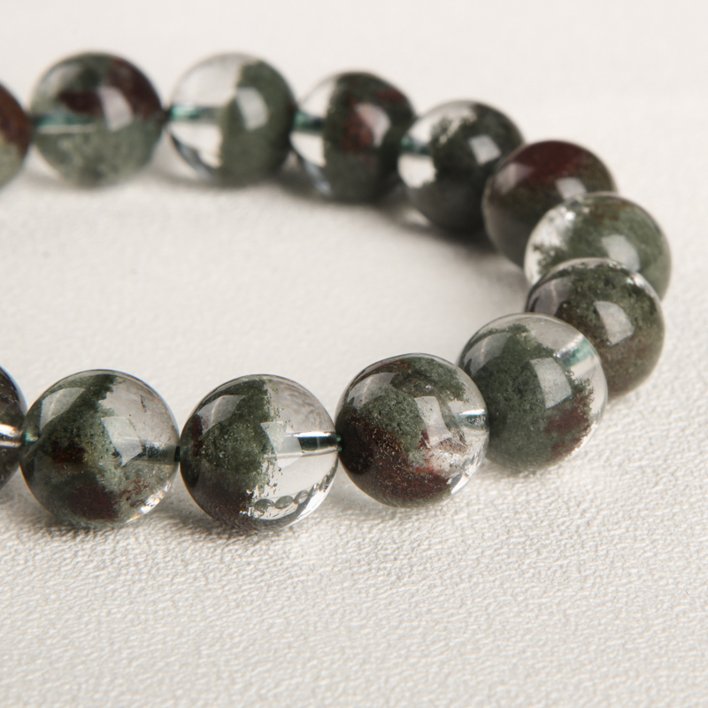 天然绿幽灵单圈手串-红掌柜