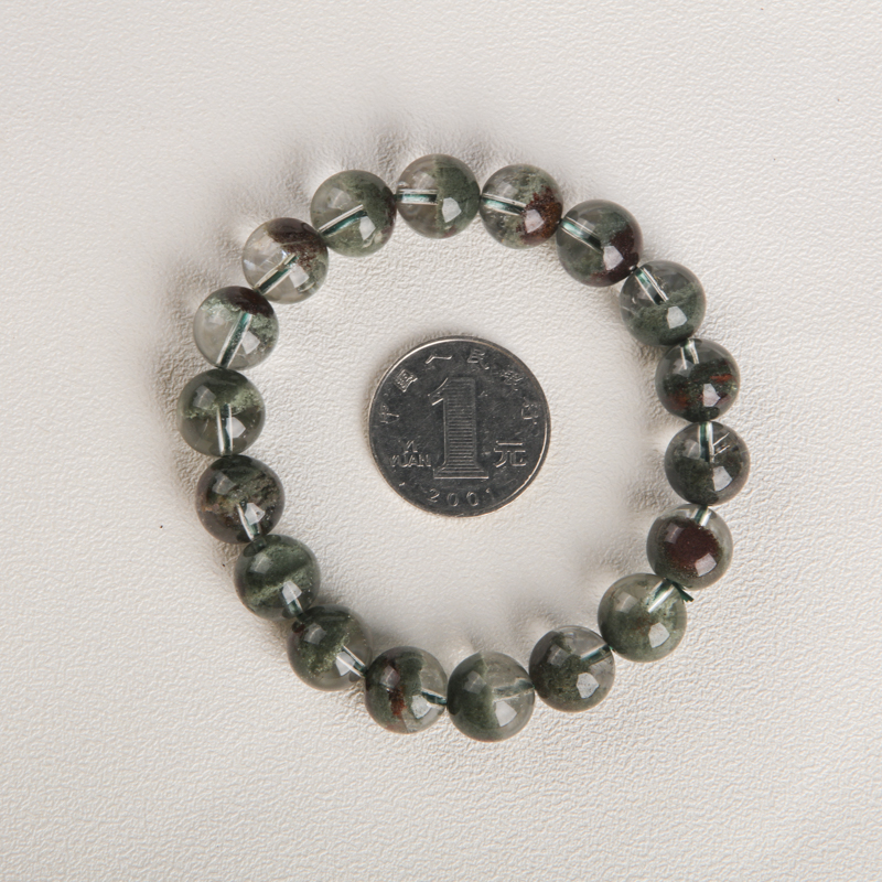 天然巴西绿幽灵单圈手串-红掌柜