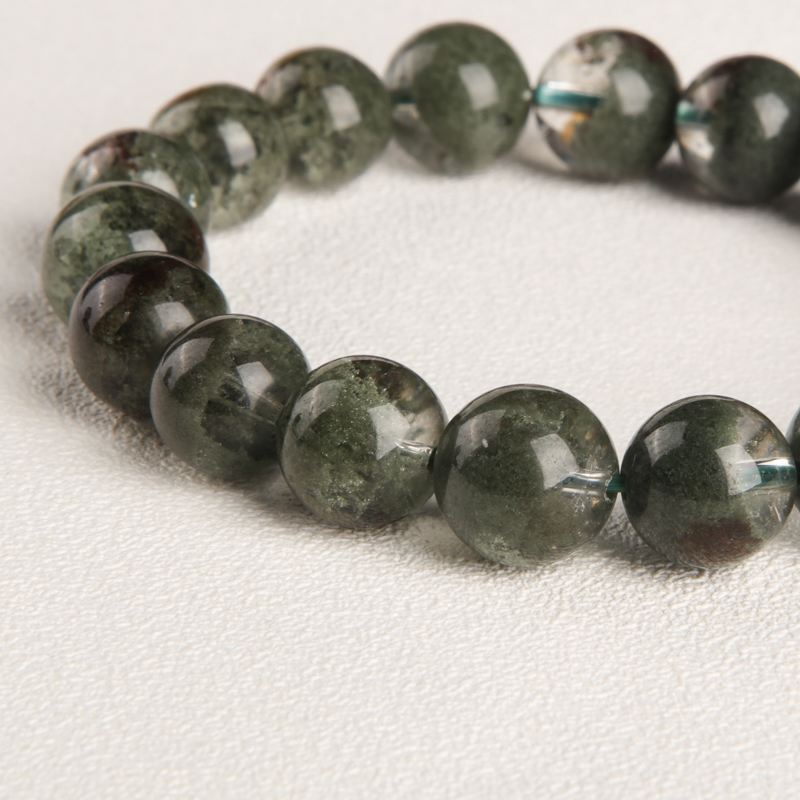 天然绿幽灵单圈手串-红掌柜