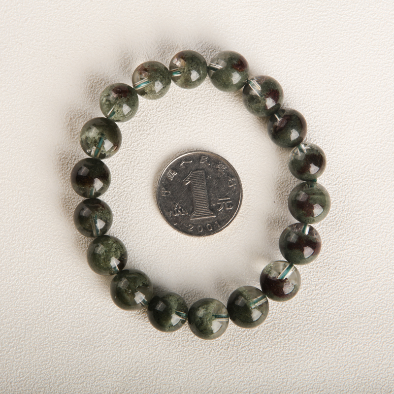 天然巴西绿幽灵单圈手串-红掌柜