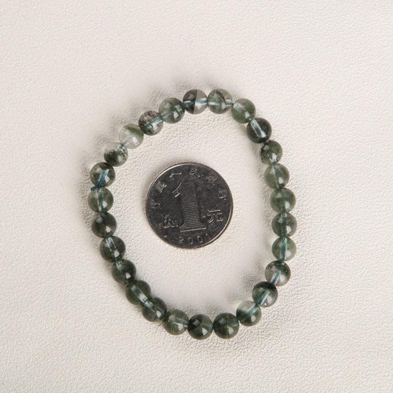 天然巴西绿幽灵单圈手串-红掌柜