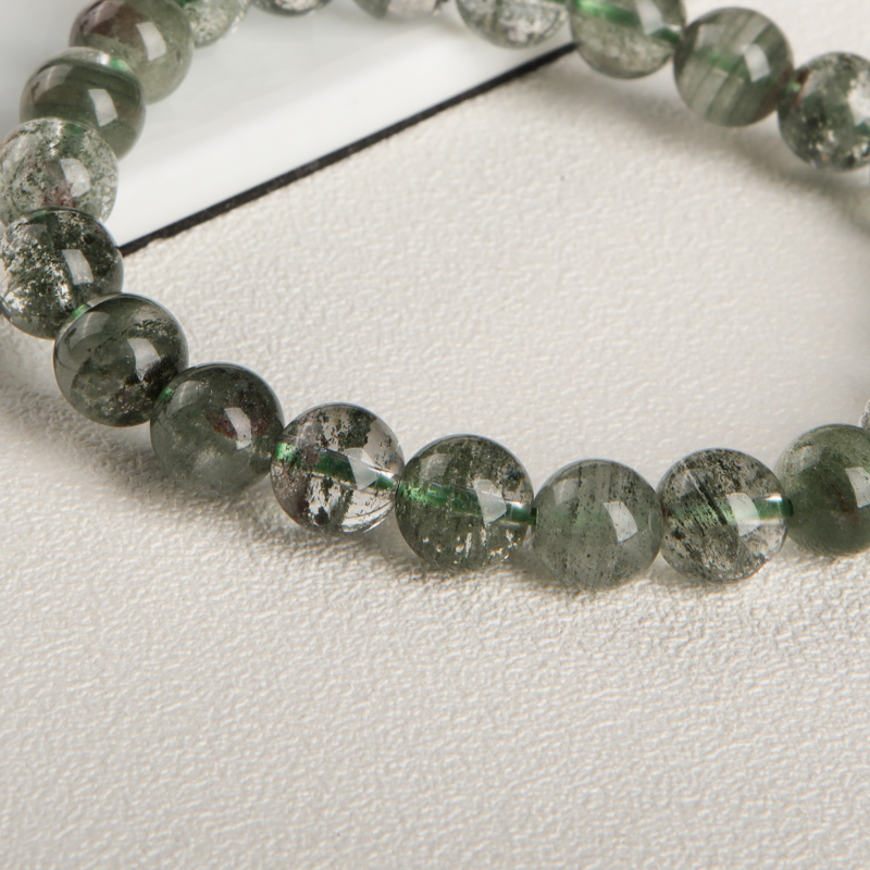 天然绿幽灵单圈手串-红掌柜