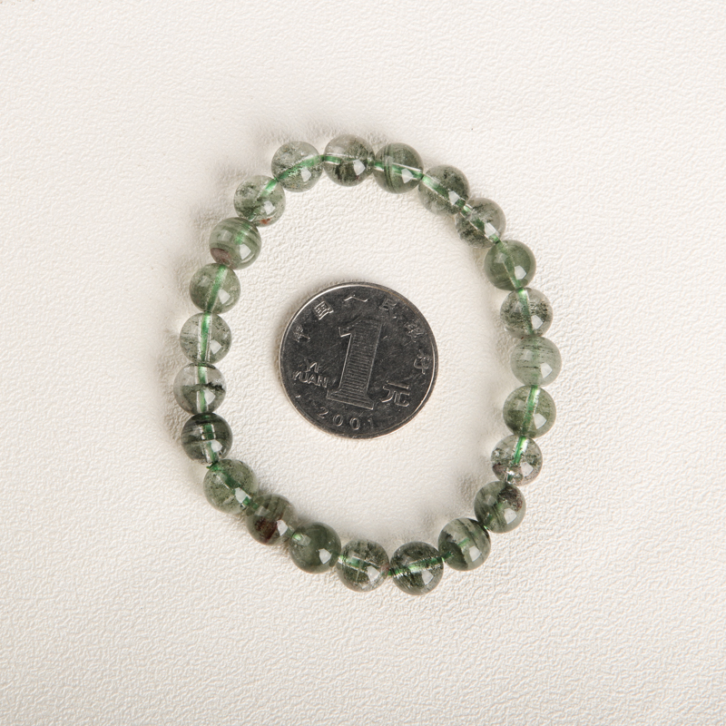 天然巴西绿幽灵单圈手串-红掌柜