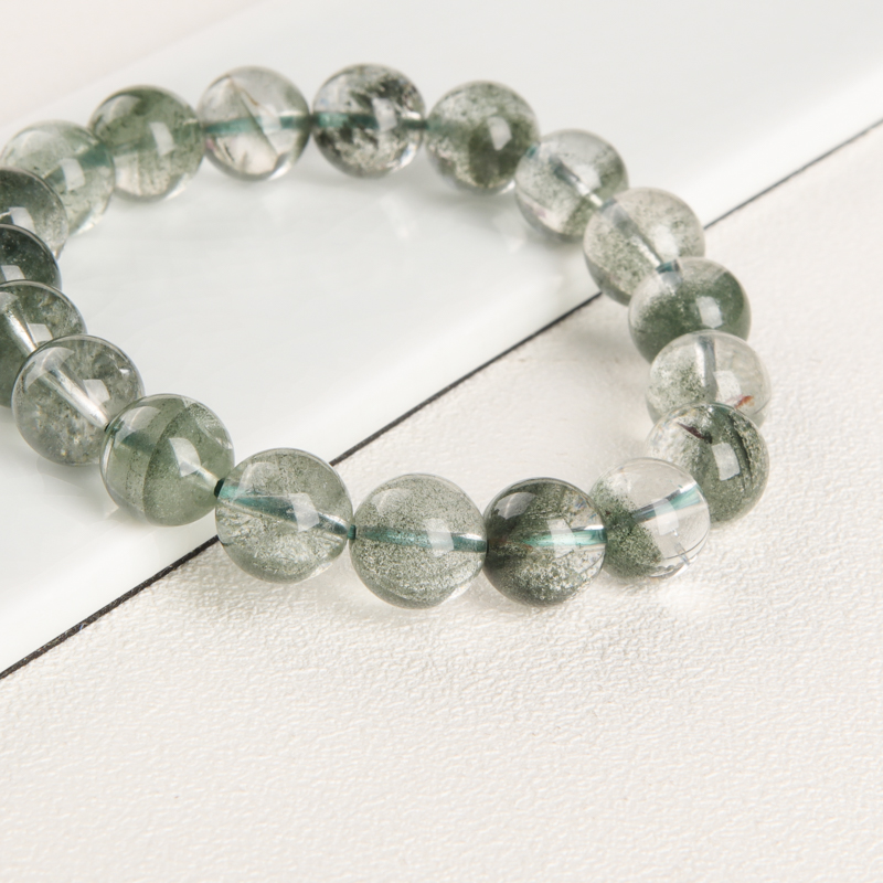 天然绿幽灵单圈手串-红掌柜