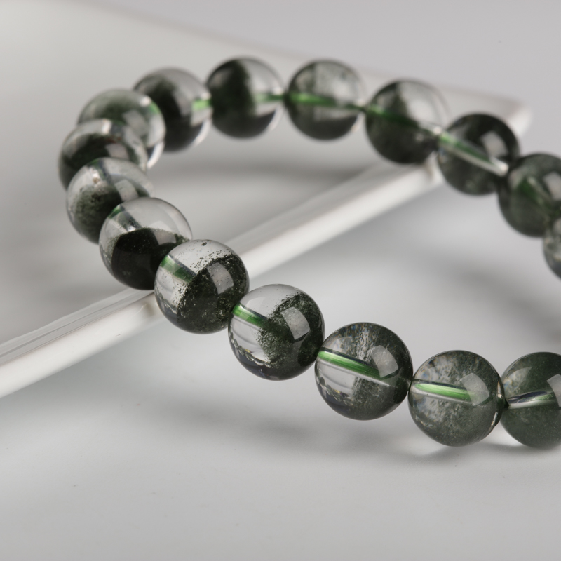 天然10.5mm绿幽灵单圈手串-红掌柜