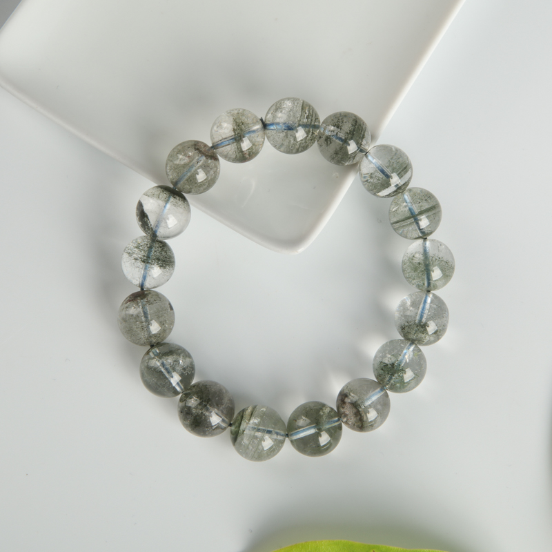 巴西天然绿幽灵单圈手串-红掌柜