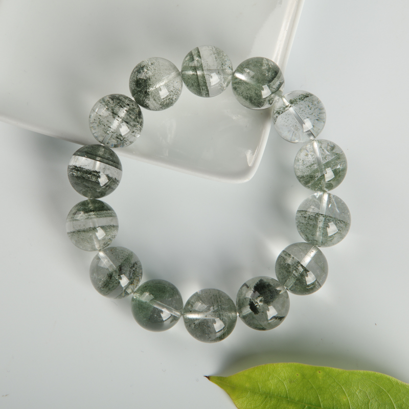 巴西天然绿幽灵单圈手串-红掌柜