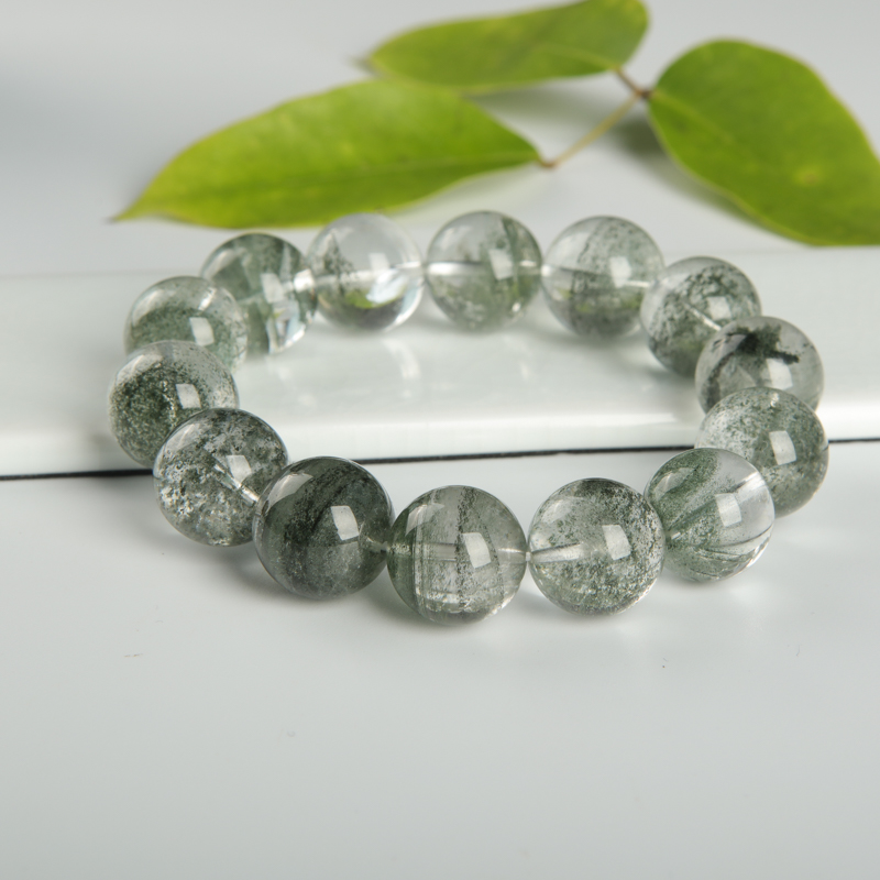 巴西天然绿幽灵手串-红掌柜