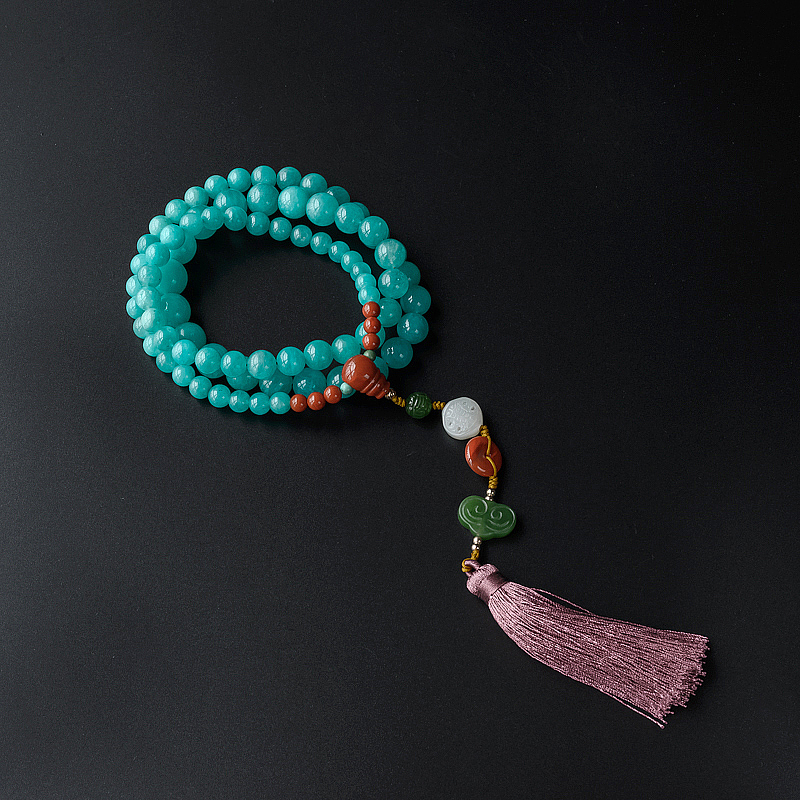 天然新疆天河石项链 - 红掌柜