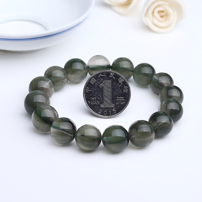 巴西天然绿发晶手串 - 红掌柜