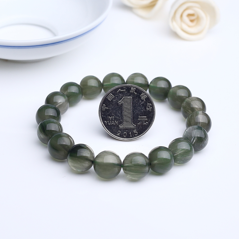 巴西发晶圆珠手串 - 红掌柜