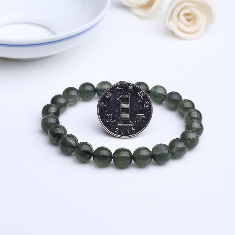 巴西发晶圆珠手串 - 红掌柜