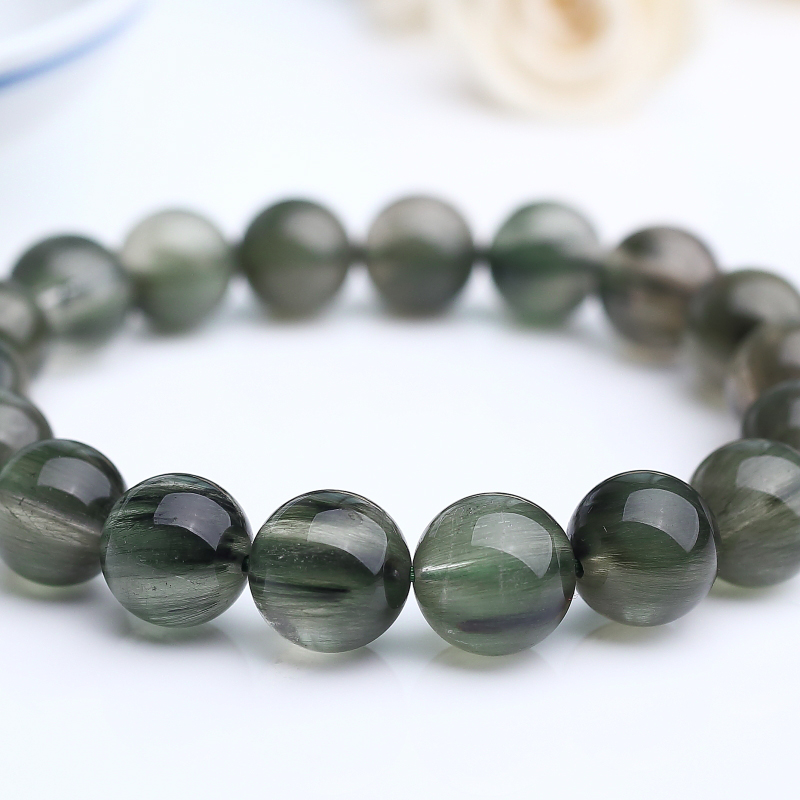 巴西天然绿发晶手串 - 红掌柜