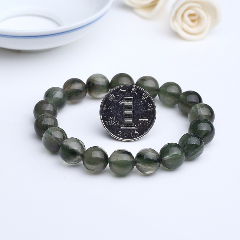 巴西发晶圆珠手串 - 红掌柜