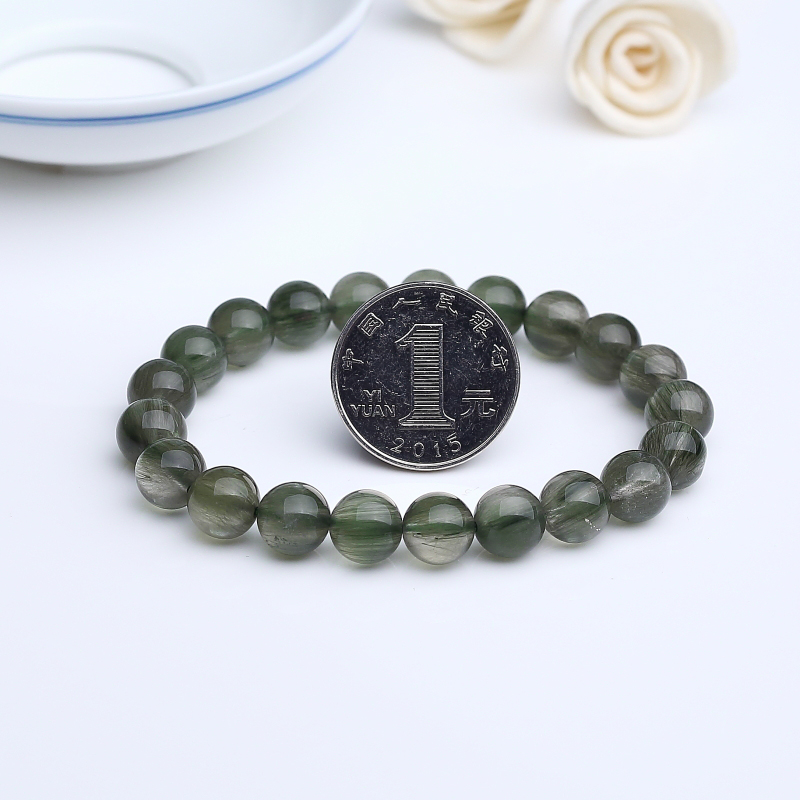 巴西发晶圆珠手串 - 红掌柜