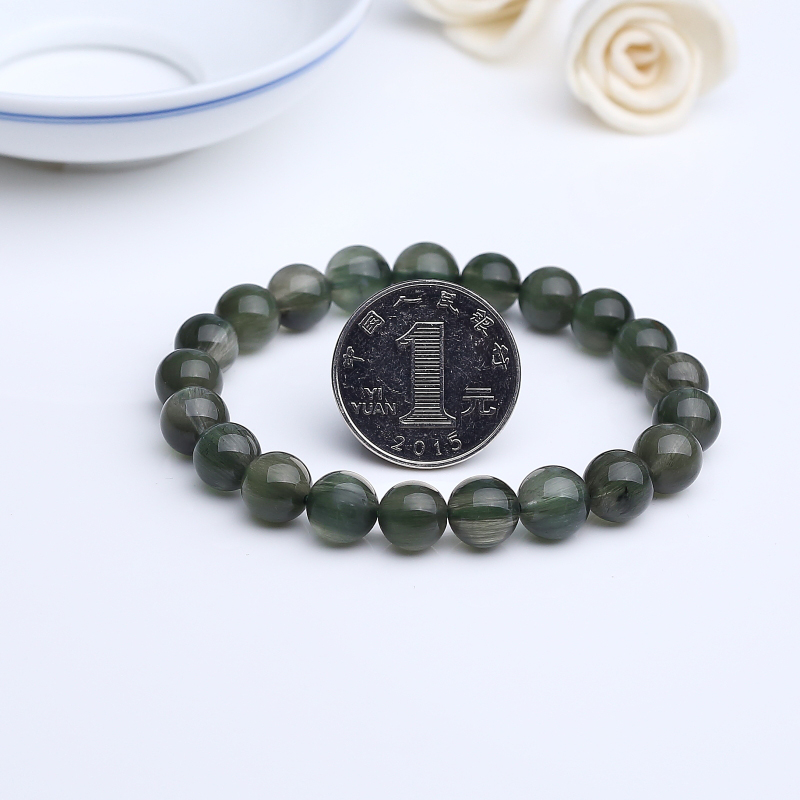 巴西发晶圆珠手串 - 红掌柜