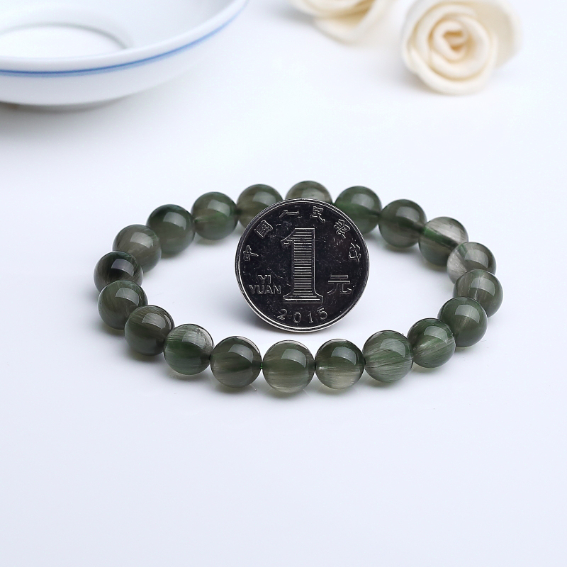 巴西发晶圆珠手串 - 红掌柜