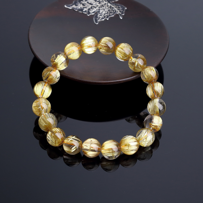 9.5mm钛金发晶手串-红掌柜