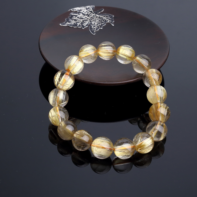 11.5mm钛金发晶手串-红掌柜