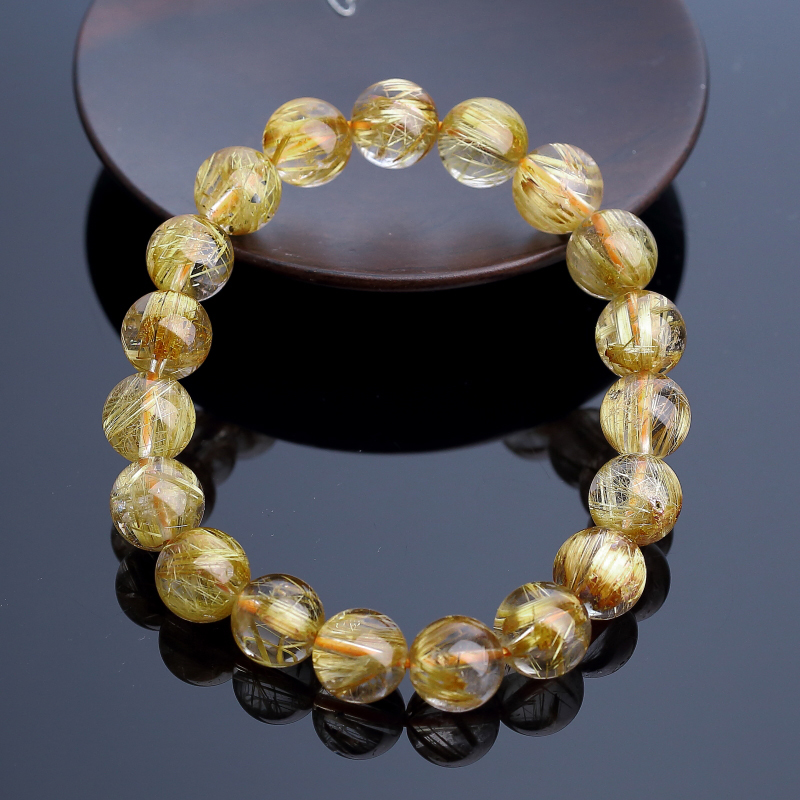 10mm钛金发晶手串-红掌柜