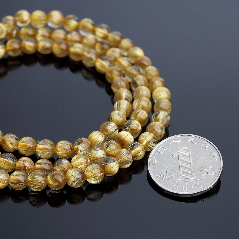 巴西钛金发晶佛珠-红掌柜