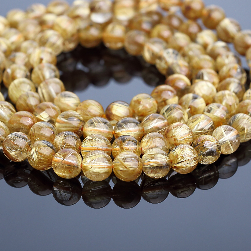 天然发晶佛珠-红掌柜