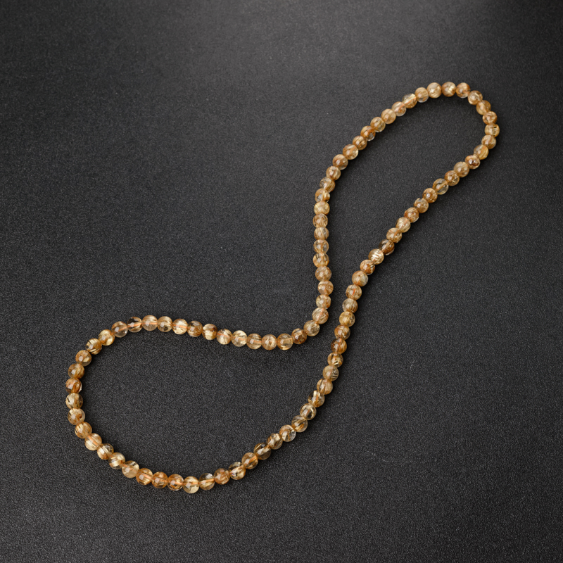 6mm钛金发晶手串-红掌柜