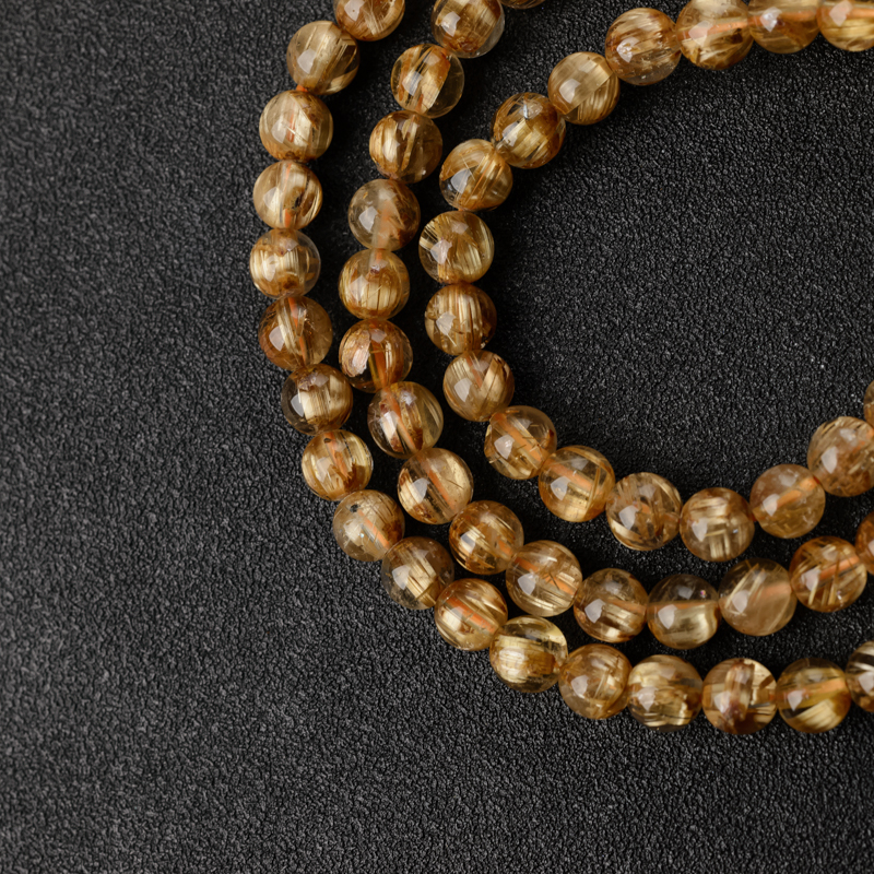 天然钛金发晶手串-红掌柜