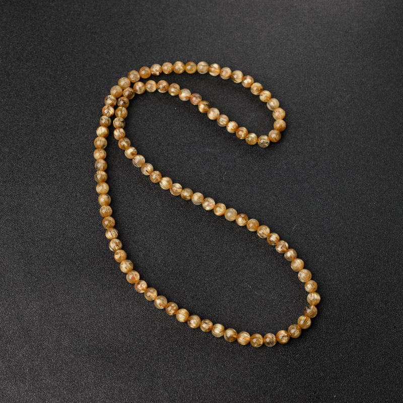 6.5mm钛金发晶手串-红掌柜