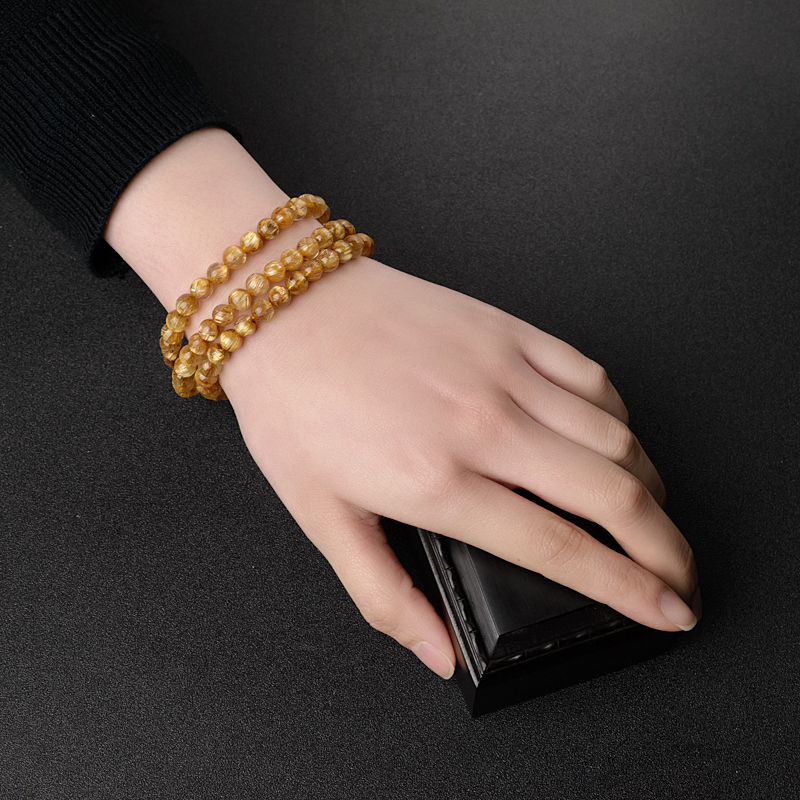 巴西钛金发晶手串-红掌柜