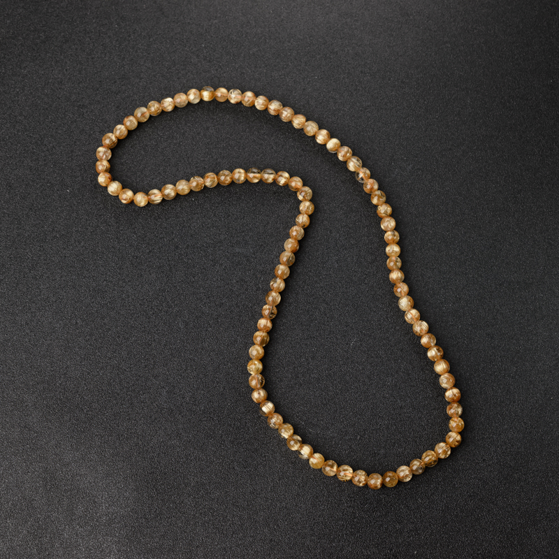 6mm钛金发晶手串-红掌柜