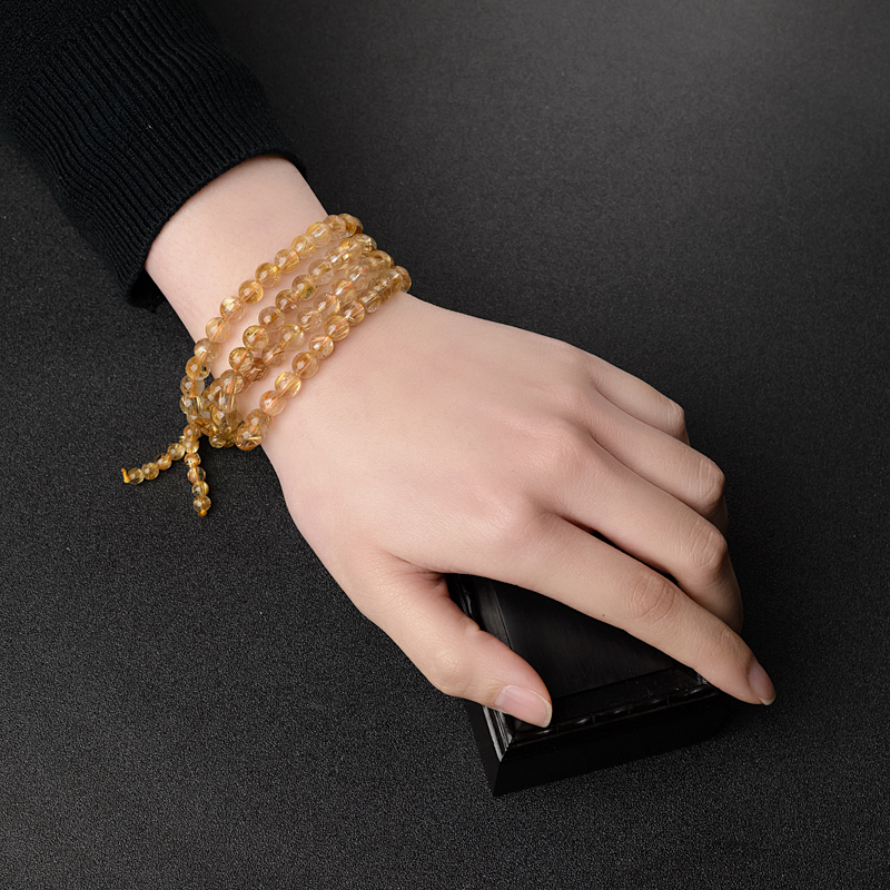 巴西钛金发晶佛珠-红掌柜