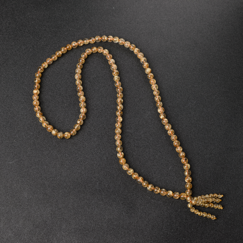 7mm钛金发晶佛珠-红掌柜