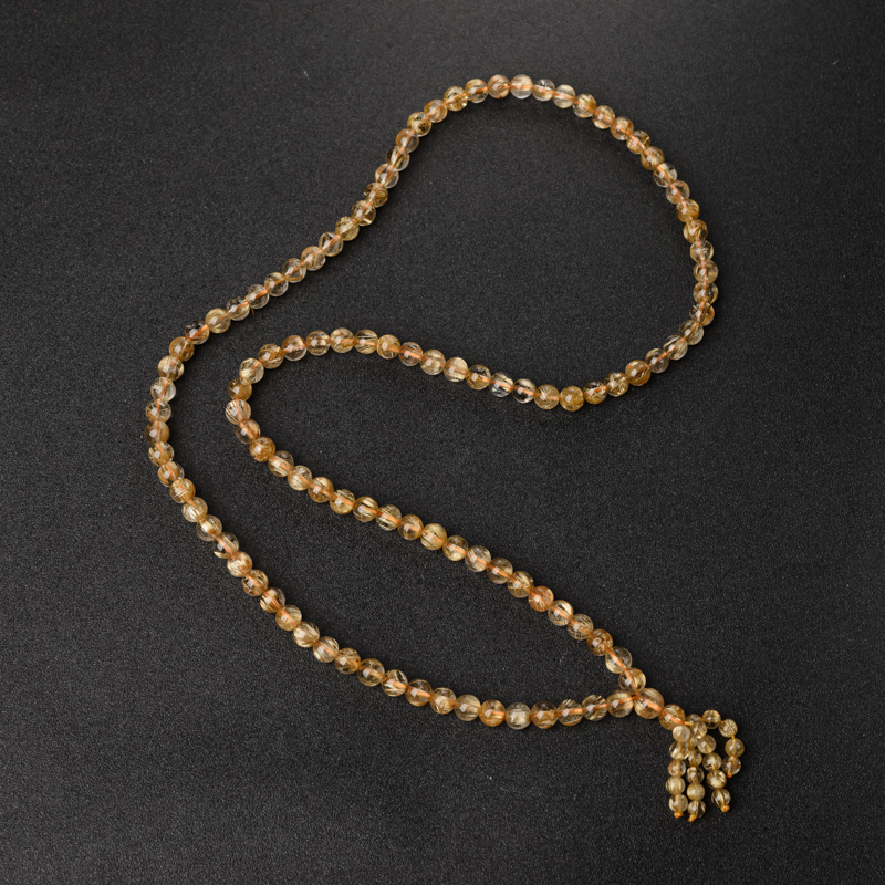 7mm钛金发晶佛珠-红掌柜