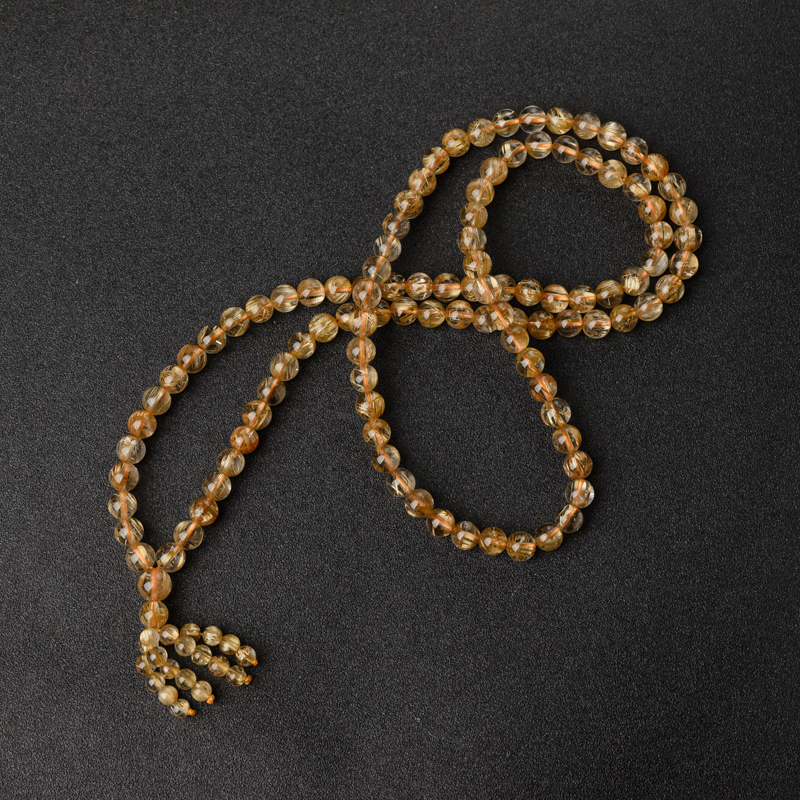 7mm发晶佛珠-红掌柜