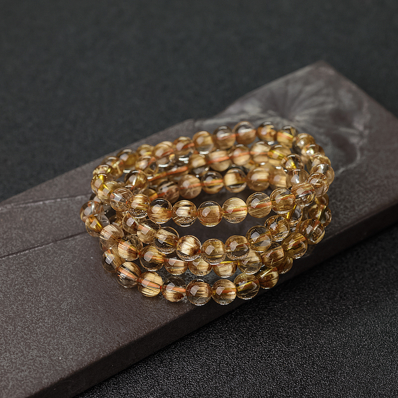 6mm发晶手串-红掌柜