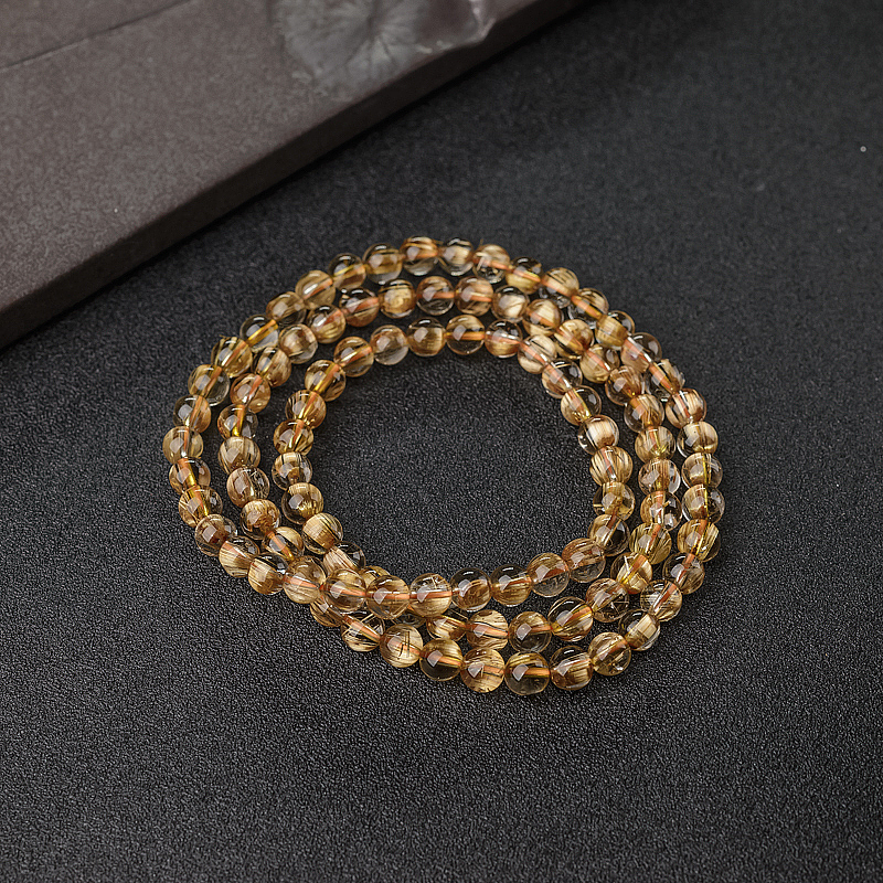 钛金发晶多圈手串-红掌柜