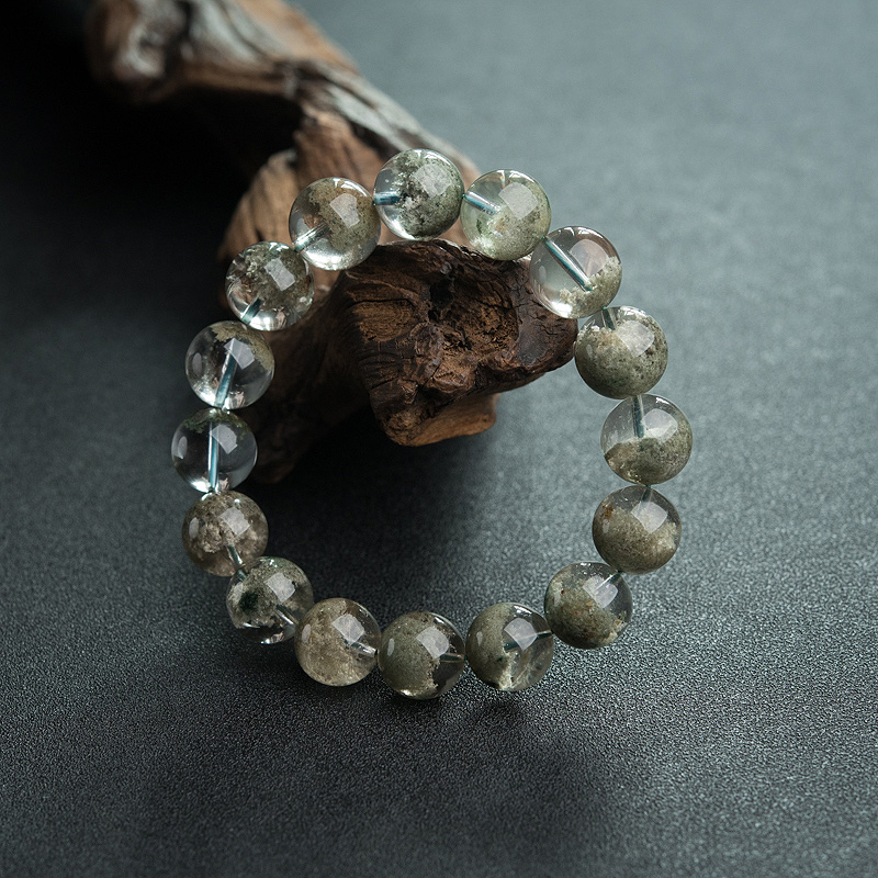 天然绿幽灵单圈手串-红掌柜