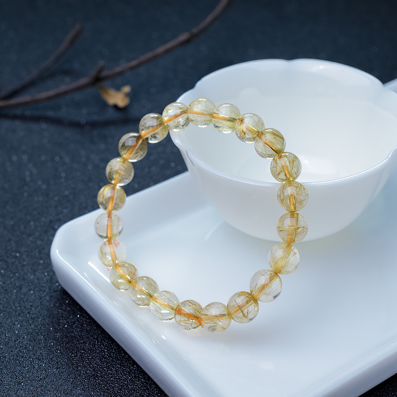 8.5mm金发晶单圈手串-红掌柜