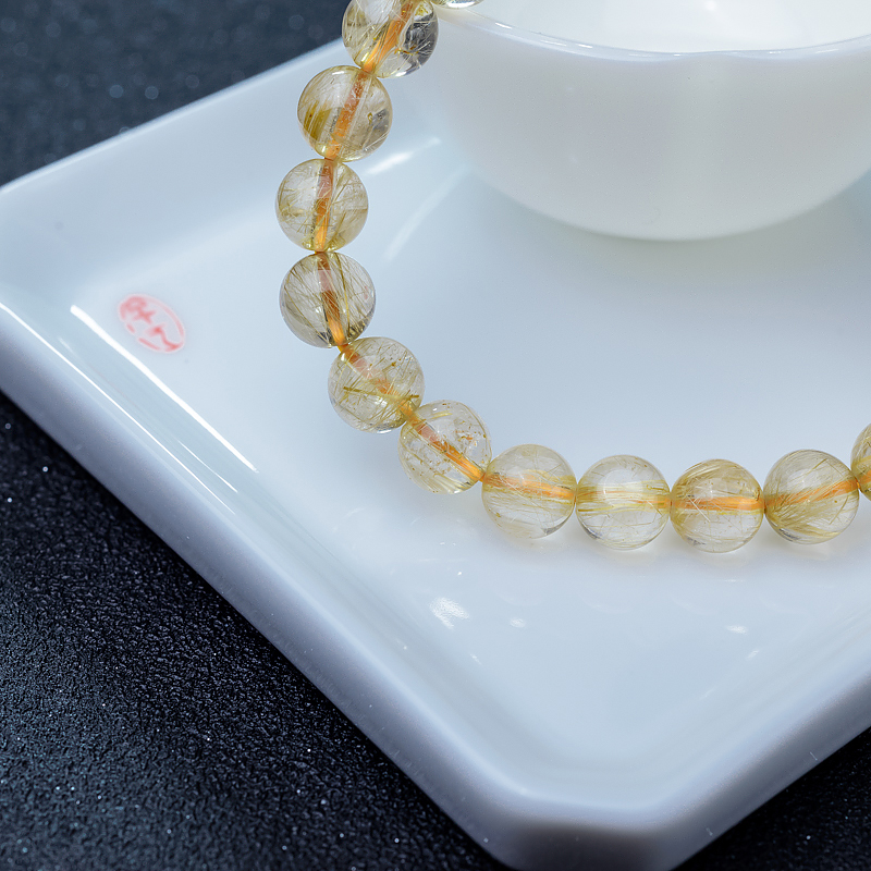 天然金发晶手串-红掌柜