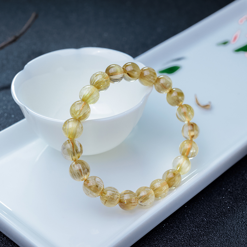 猫眼钛晶单圈手串-红掌柜