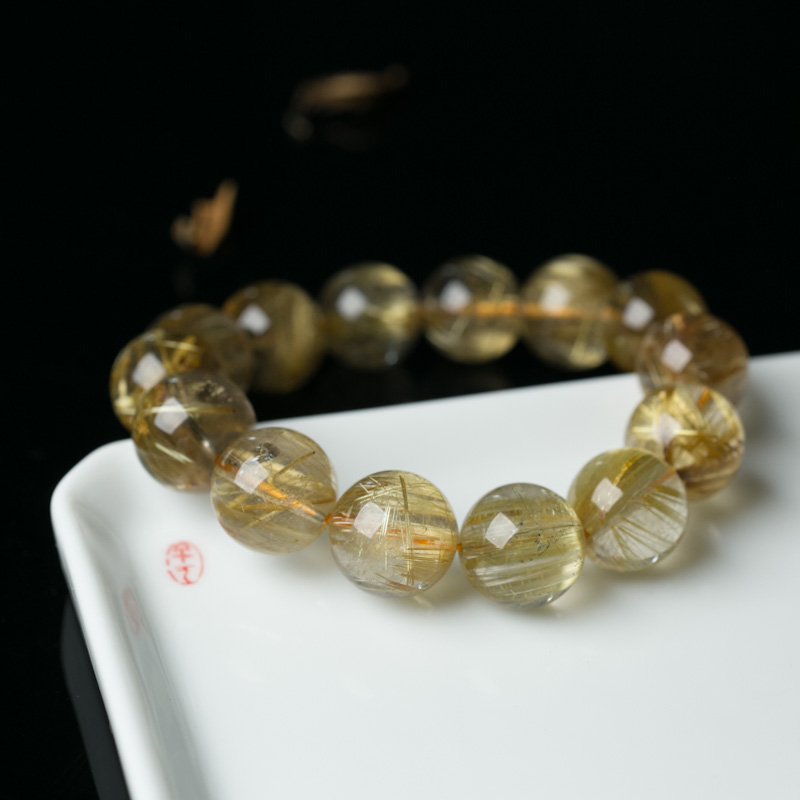 钛金发晶手串-红掌柜