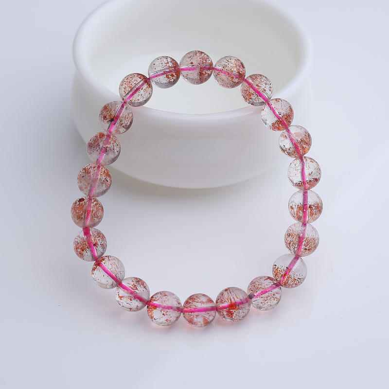 马达加斯加天然金草莓晶手串-红掌柜