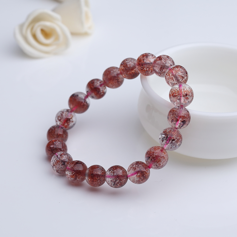 天然金草莓晶手串-红掌柜