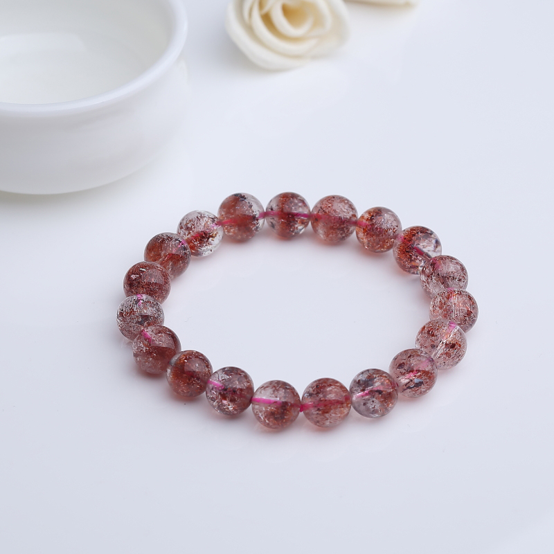 马达加斯加天然草莓晶手串-红掌柜