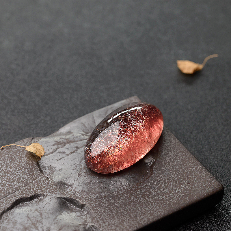 金草莓晶吊坠-红掌柜