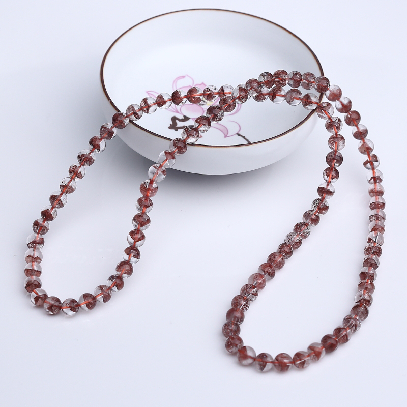 天然金字塔红幽灵多圈手串-红掌柜