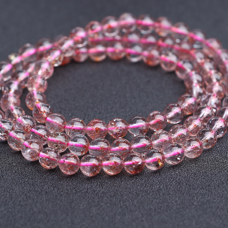 天然金草莓晶手串-红掌柜