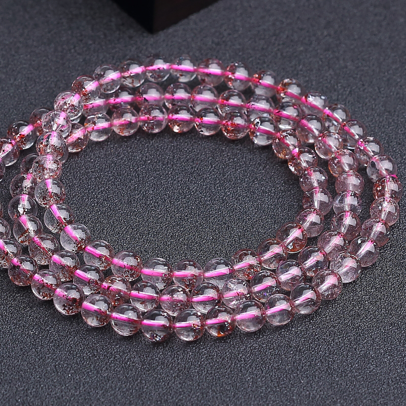 金草莓晶多圈手串-红掌柜