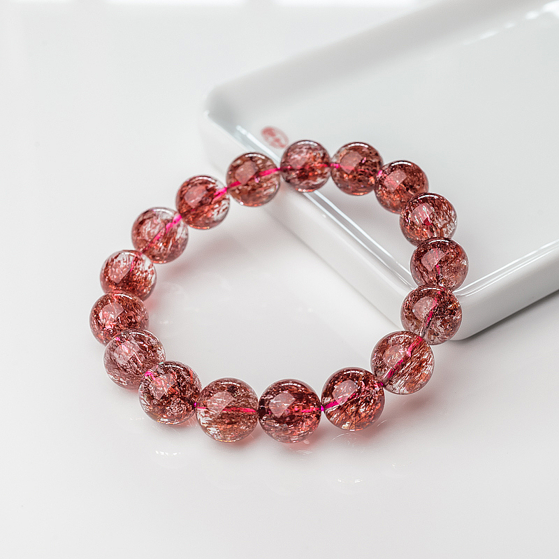 12mm金草莓晶单圈手串-红掌柜